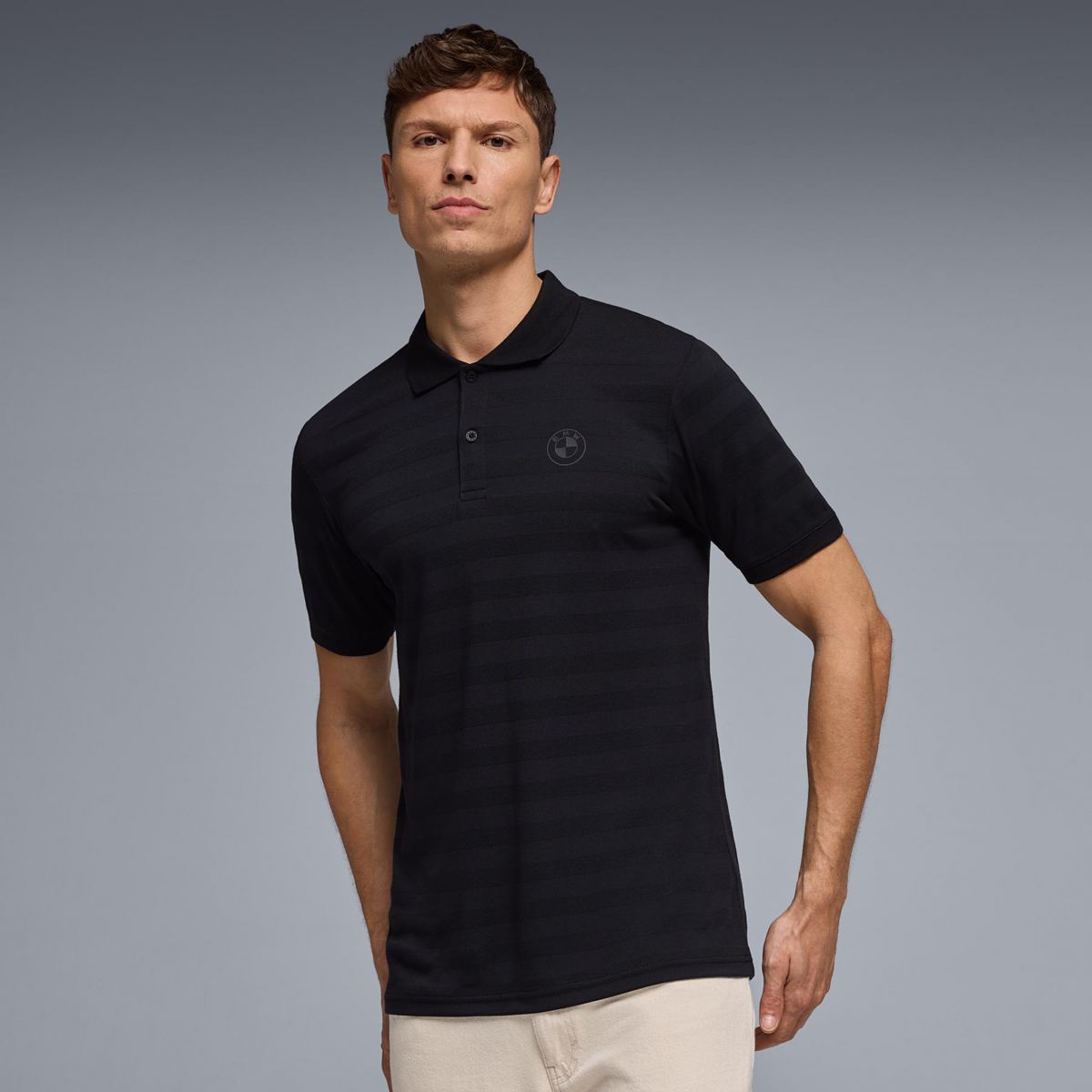 BMW條紋POLO衫黑
